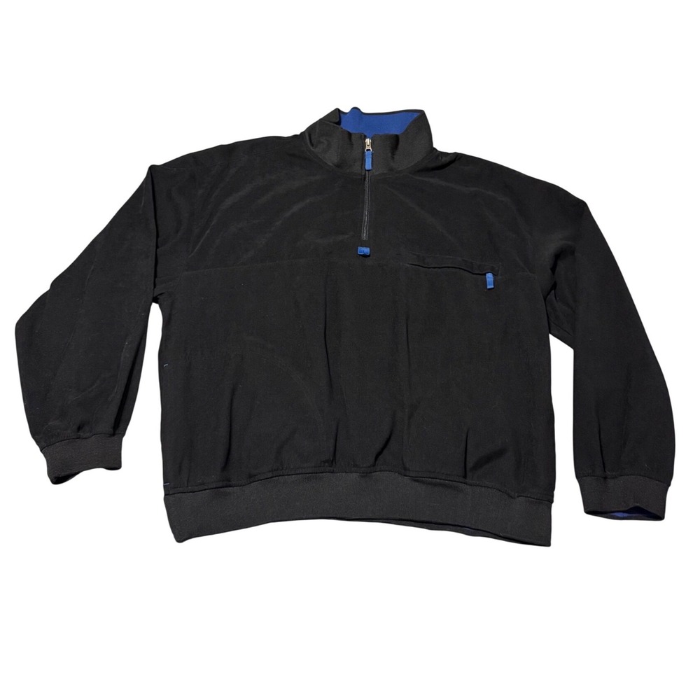 Arnold Palmer Mens Black Quarter Zip Pullover Makers Mark HANYC Logo XL